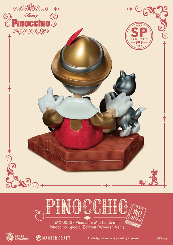 Beast Kingdom Disney Pinocchio Wooden Version with Figaro Master Craft MC-025SP Statue